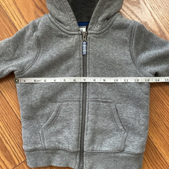 Carters Toddle Kids hooded jacket with gray fuzzy easy zip up front 2 pockets - Picture 8 of 10